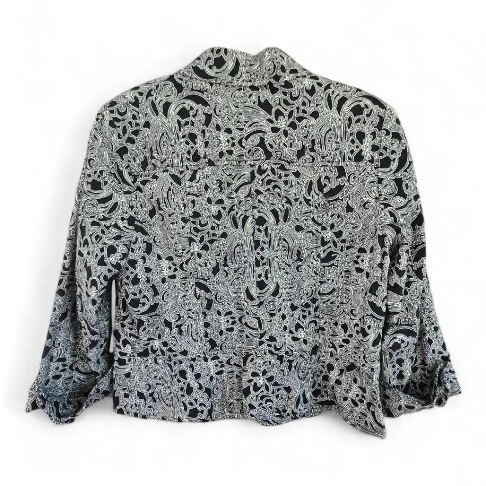 Coldwater Creek Womens Paisley Print Blazer Jacket Size 12 Cotton/Spandex - Picture 2 of 5